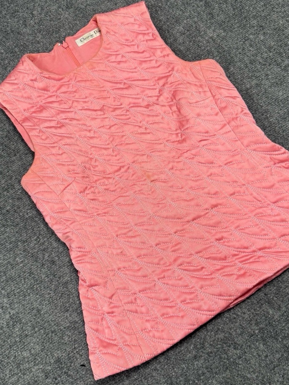 Christian Dior Silk Sleeveless Blouse, Pink, Size 8